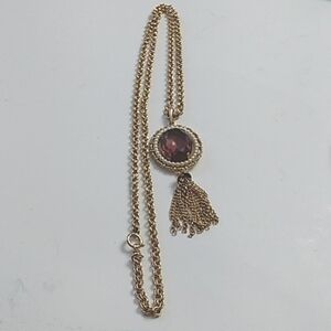 Vintage Avon Faux Amethyst Pearl Pendant Necklace 18"